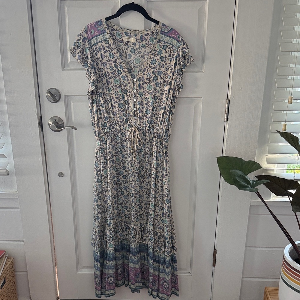 Spell Dahlia Midi Dress Dusty Blue Size Medium - Picture 3 of 16